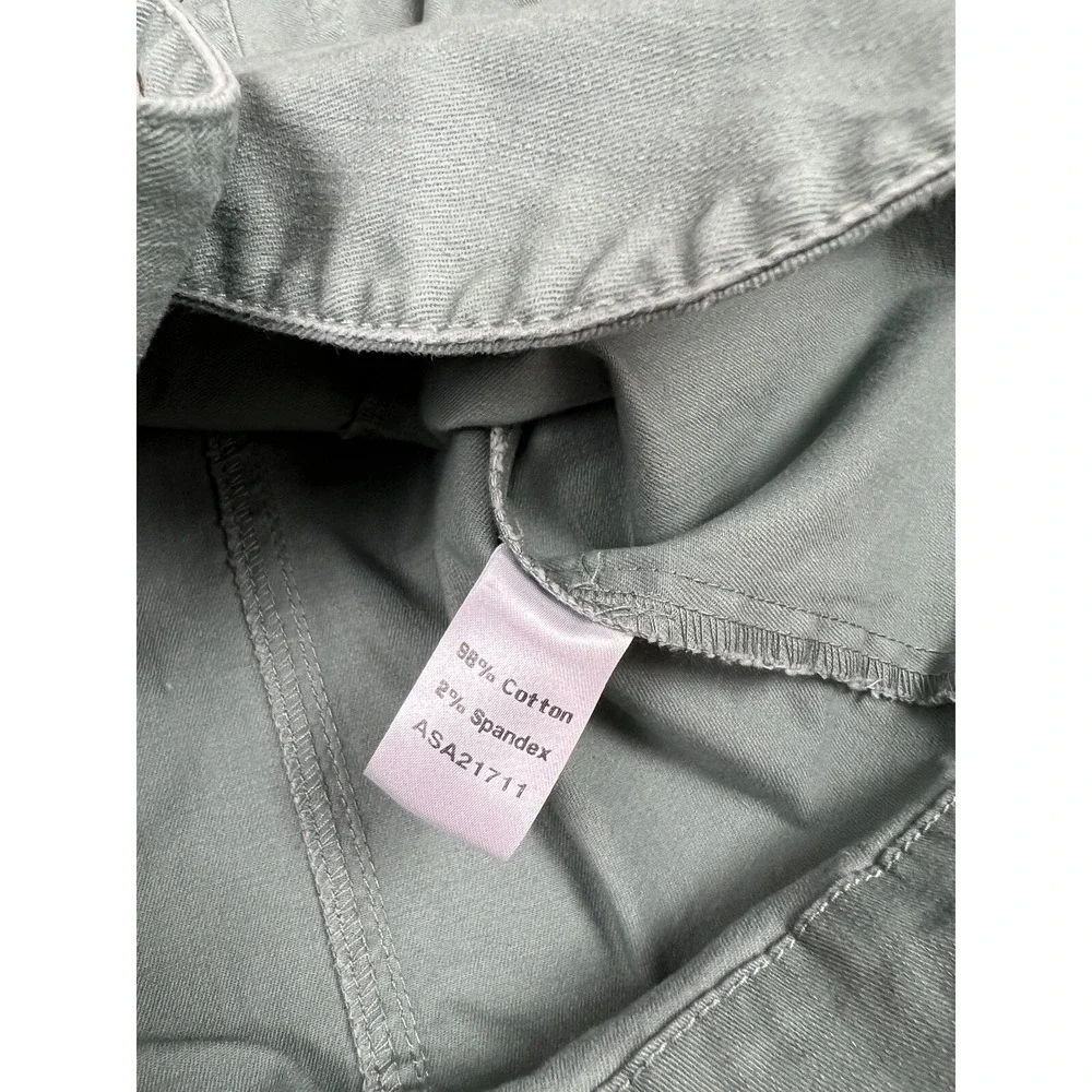 The Tog Shop Jacket Womens S Sage Green Button Front Cotton Stretch Utility Coat